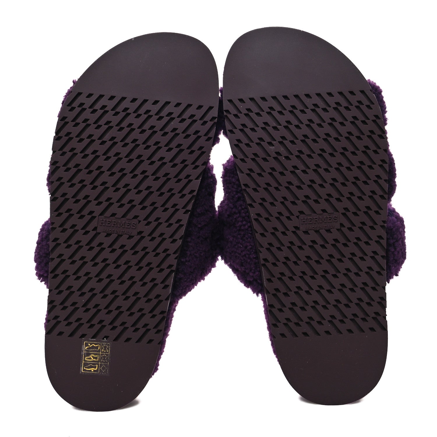 Hermes Woolskin Womens Chypre Sandals 38 Violet Fonce 5 of 8