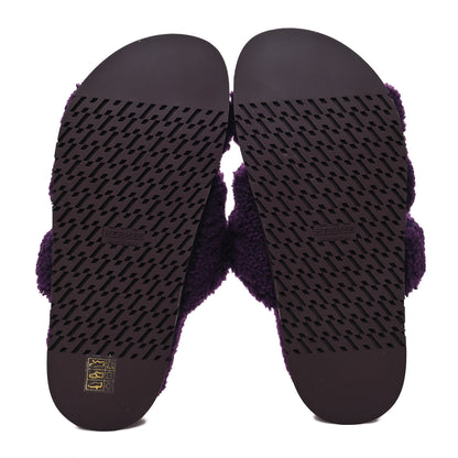 Hermes Woolskin Womens Chypre Sandals 38 Violet Fonce 5 of 8