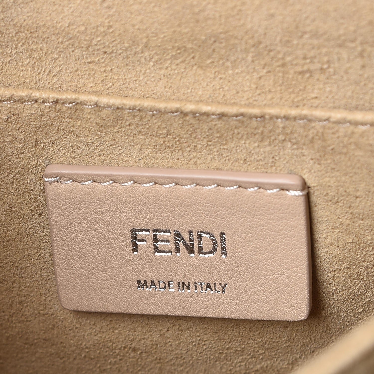 Fendi Vitello Liberty Pearl Scalloped Studded Small Kan I Shoulder Bag Black 6 of 9