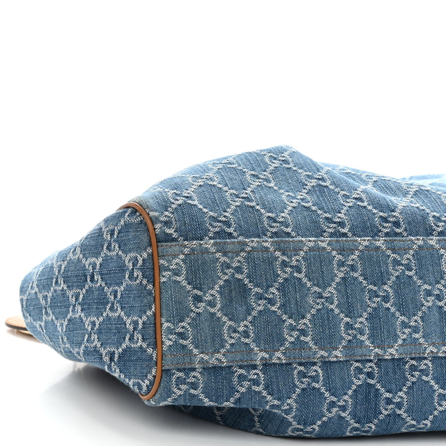 Gucci Denim Monogram Medium Sukey Tote Blue 9 of 14