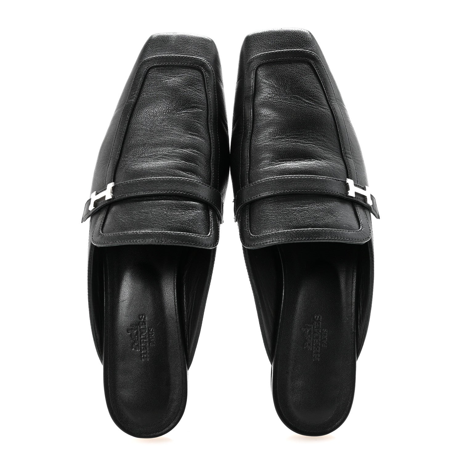 Hermes Goatskin Groupie Mules 39 Black 2 of 10