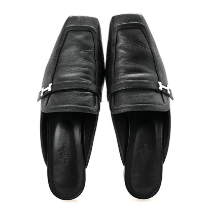 Hermes Goatskin Groupie Mules 39 Black 2 of 10
