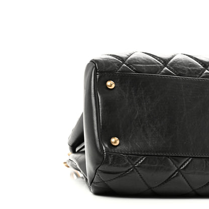 Chanel Aged Calfskin Large Just Mademoiselle Bowling Bag Black 9 of 11
