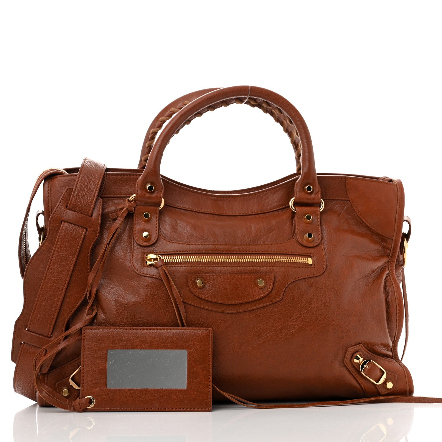 Balenciaga Agneau Classic Gold Hardware City Marron Cognac 3 of 12