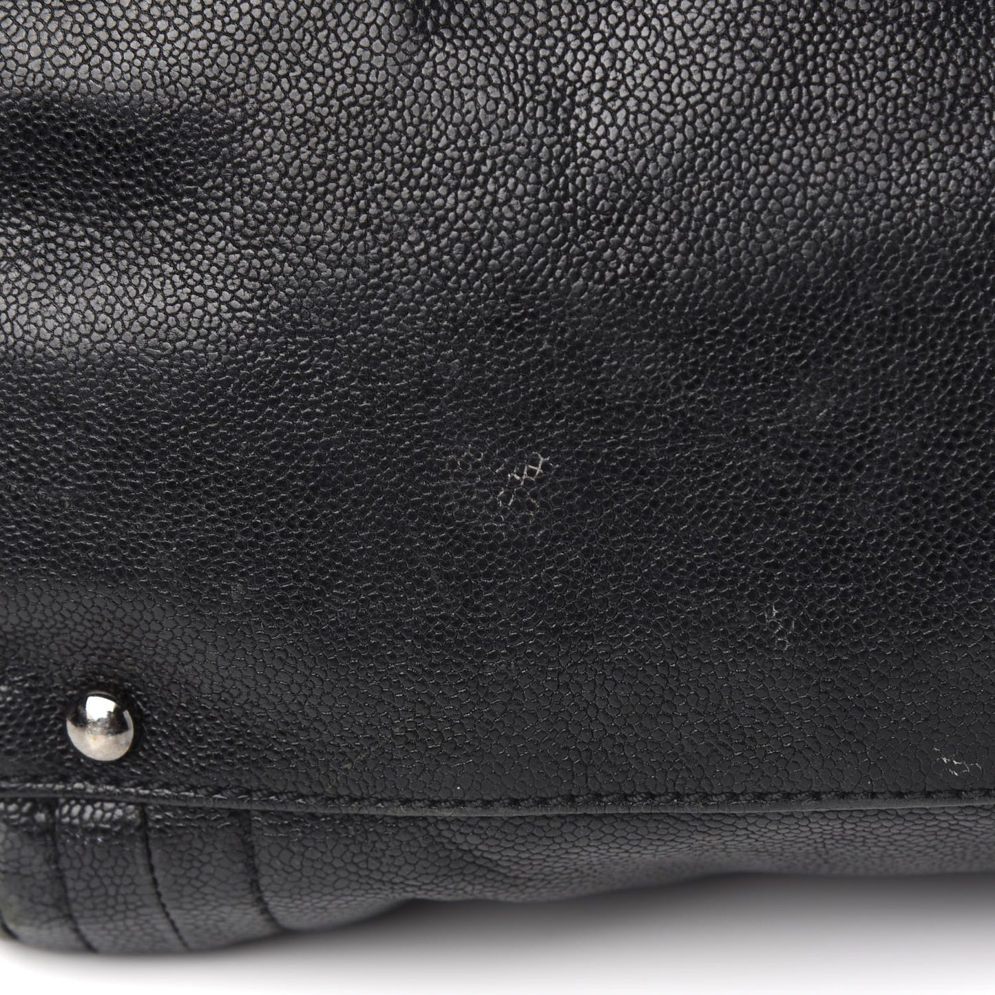 Glazed Caviar East West Modern Chain Tote Black