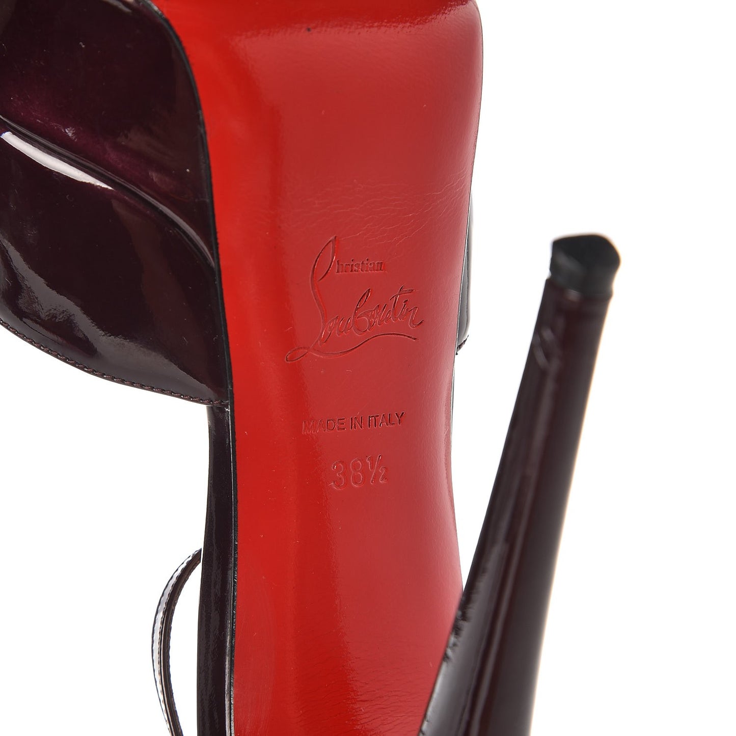 Patent Calfskin Top LA 140 T-Strap Platform Pumps 38.5 Burgundy