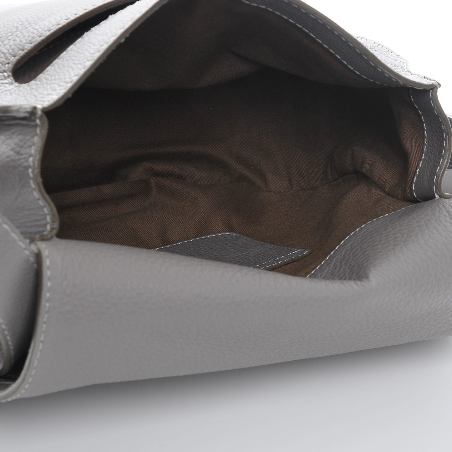 Calfskin Medium Marcie Round Crossbody Bag Cashmere Grey