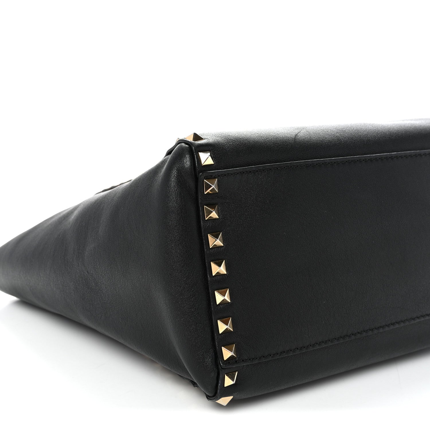 Valentino Garavani Vitello Rockstud Double Handle Tote Black 9 of 10
