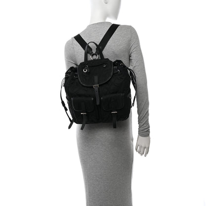 Prada Tessuto Nylon Saffiano Vela Quilted Backpack Black 2 of 9