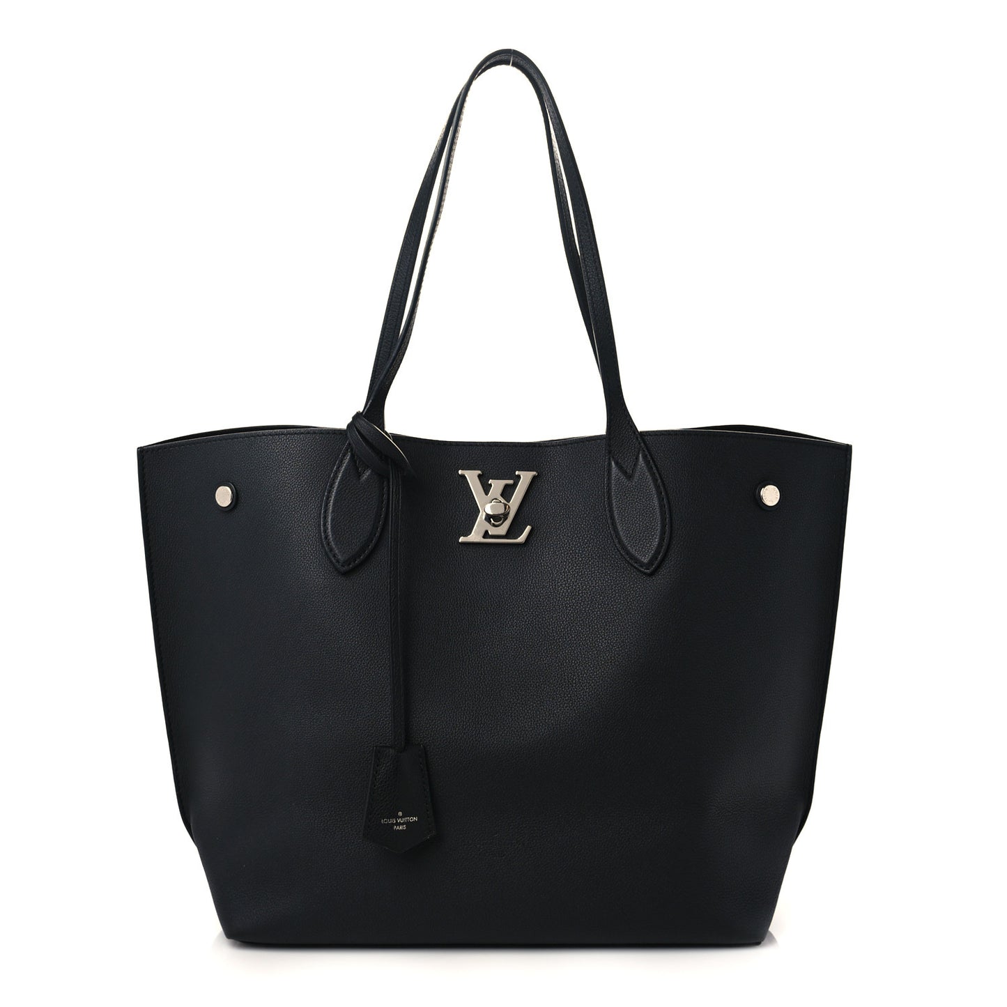 Calfskin Lockme Cabas Black