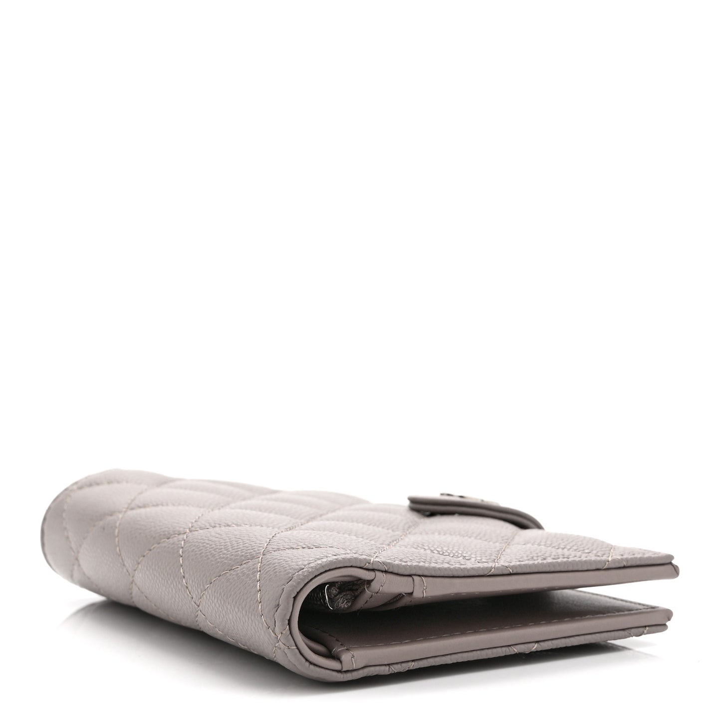 Caviar Quilted Passport Holder Grey