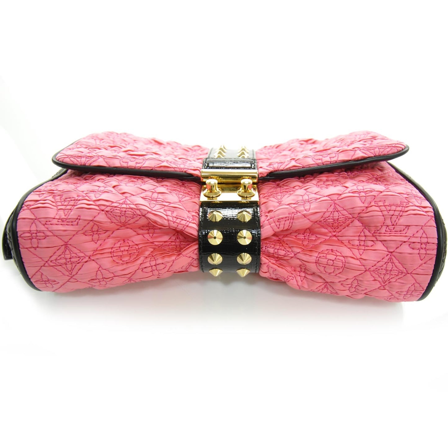 Satin Quilted Monogram Coquette Pochette Bunny Pink