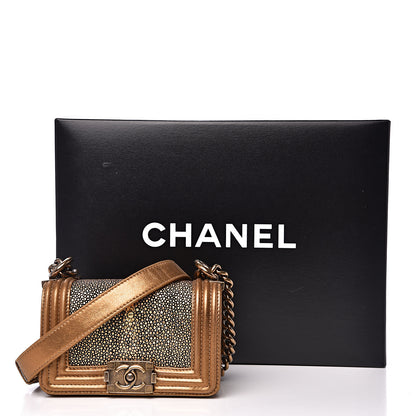 Chanel Galuchat Stingray Mini Boy Flap Gold 16 of 16