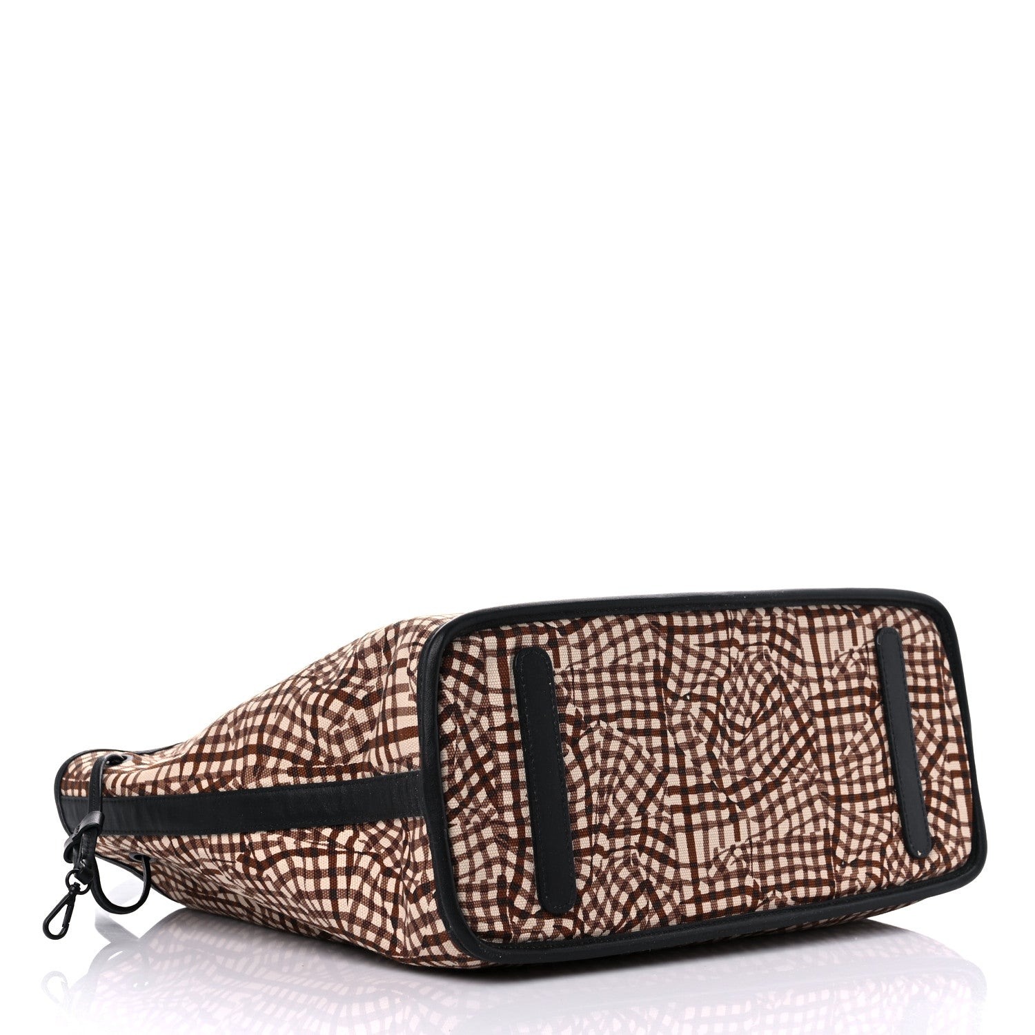 MCM Visetos Calfskin Motif Rombi Lion Printed Reversible Shopper Tote Cognac 19 of 26