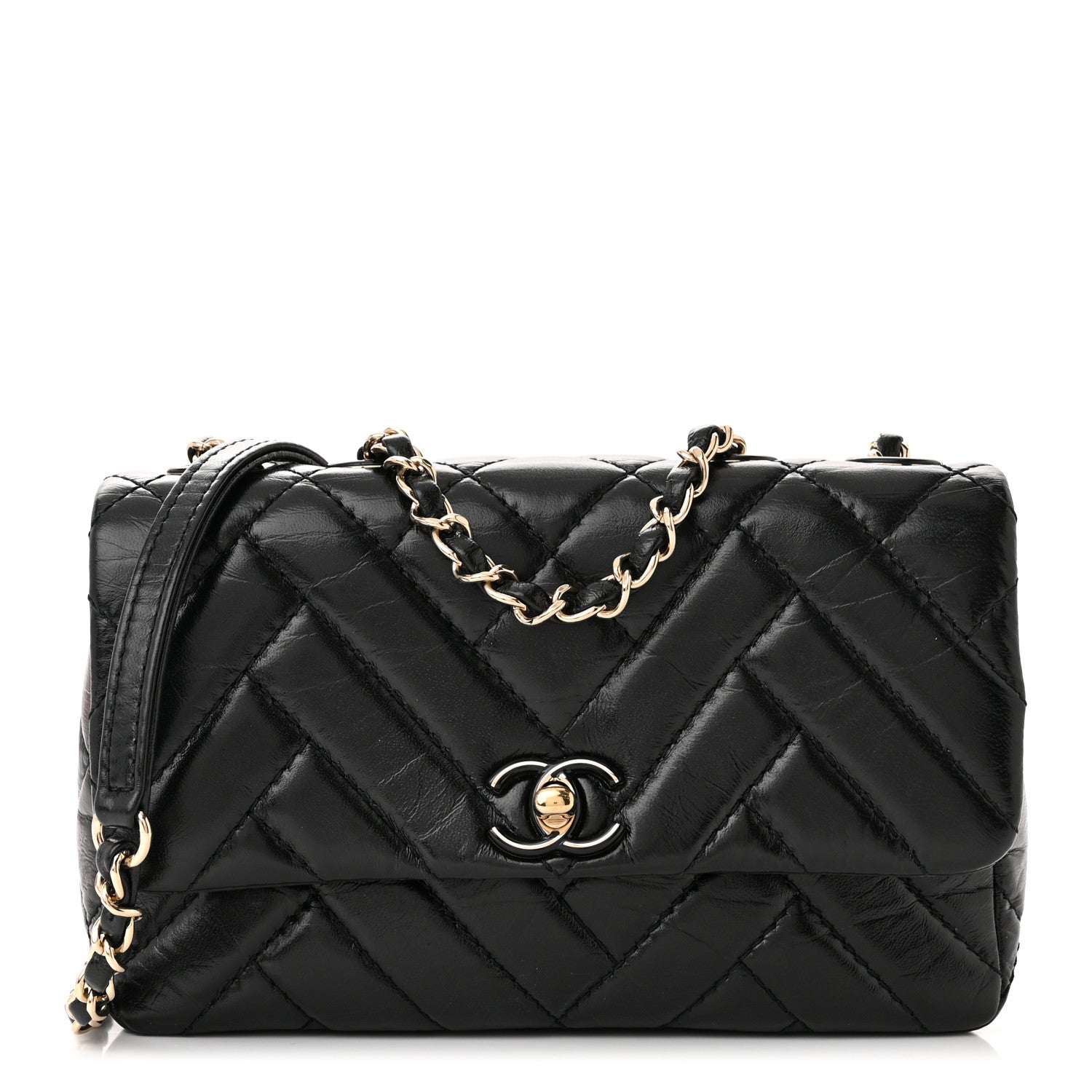 Chanel Shiny Lambskin Quilted Small Montcoco Flap Black 1 of 11