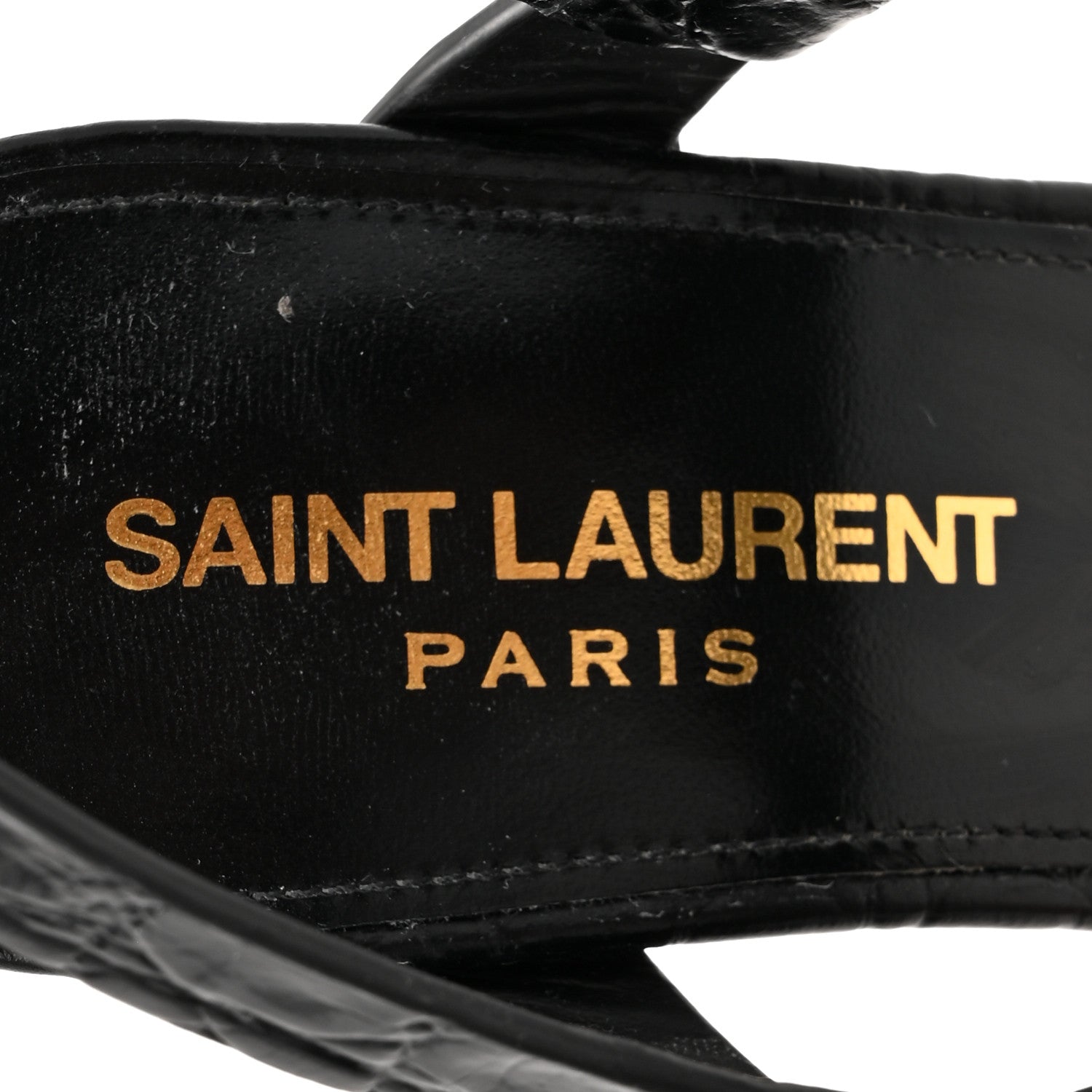 Saint Laurent Calfskin Fake Cocco Cassandra 75 Sandals 36 Black 8 of 10