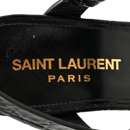 Saint Laurent Calfskin Fake Cocco Cassandra 75 Sandals 36 Black 8 of 10