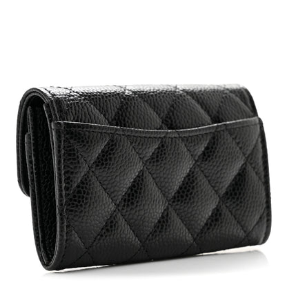 Chanel Caviar Quilted Flap Card Holder Wallet Black 3 of 9