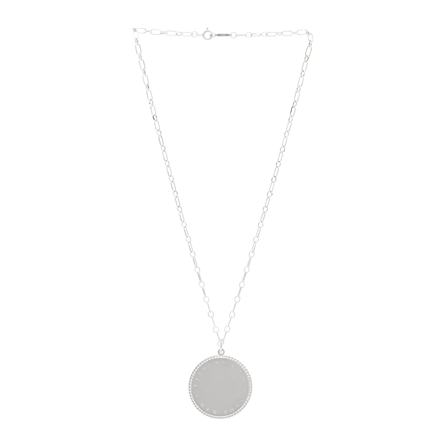 Tiffany Sterling Silver Twist Round Charm Necklace 3 of 4