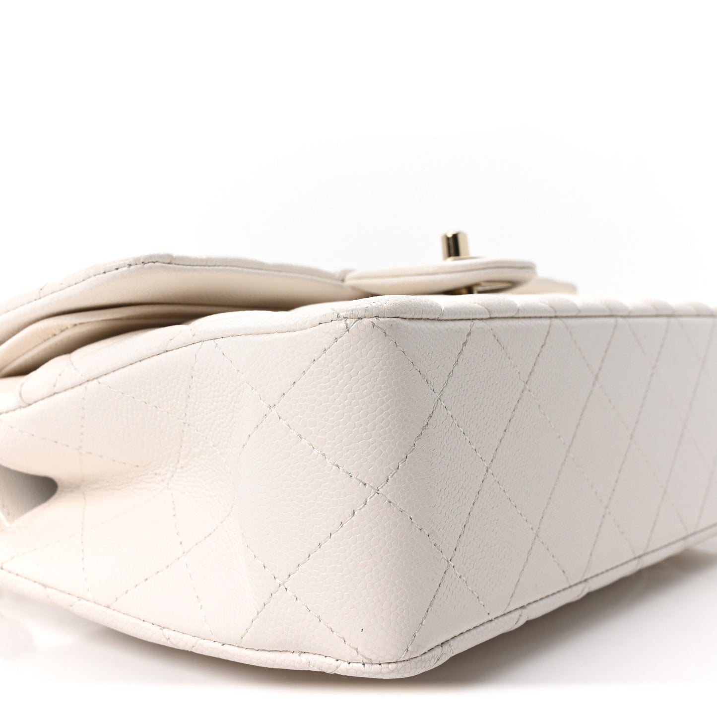 Caviar Quilted Small Double Flap White