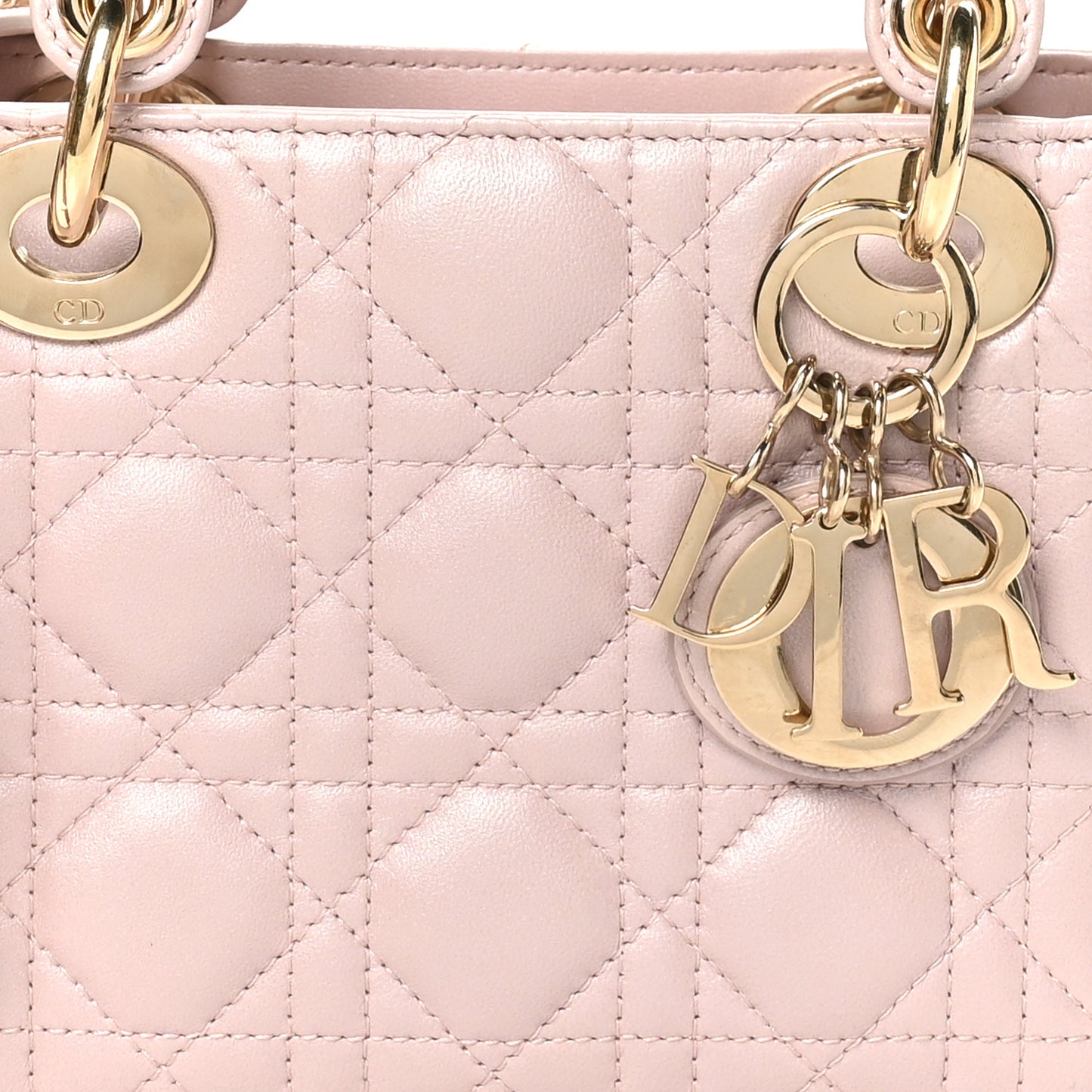 Lambskin Cannage Mini Lady Dior Rose Clair