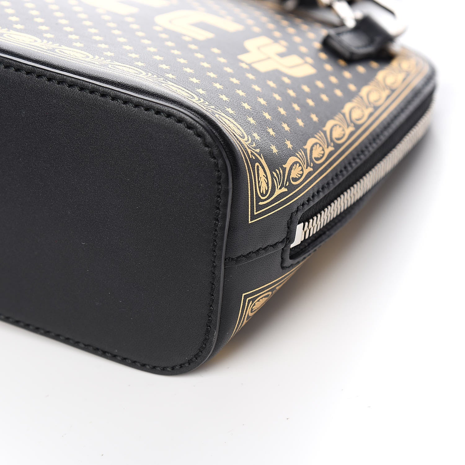 Gucci X SEGA Calfskin GUCCY Stars Mini Dome Shoulder Bag Black Gold 9 of 10