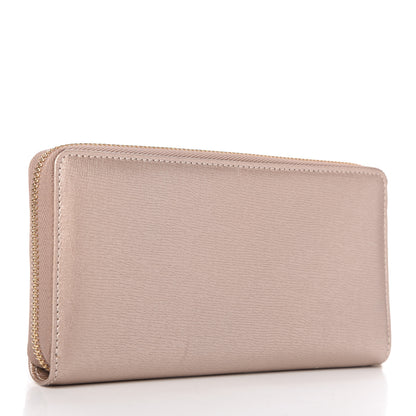Gucci Metallic Shangai Calfskin Lovely Zip Around Wallet Dark Shell 3 of 10