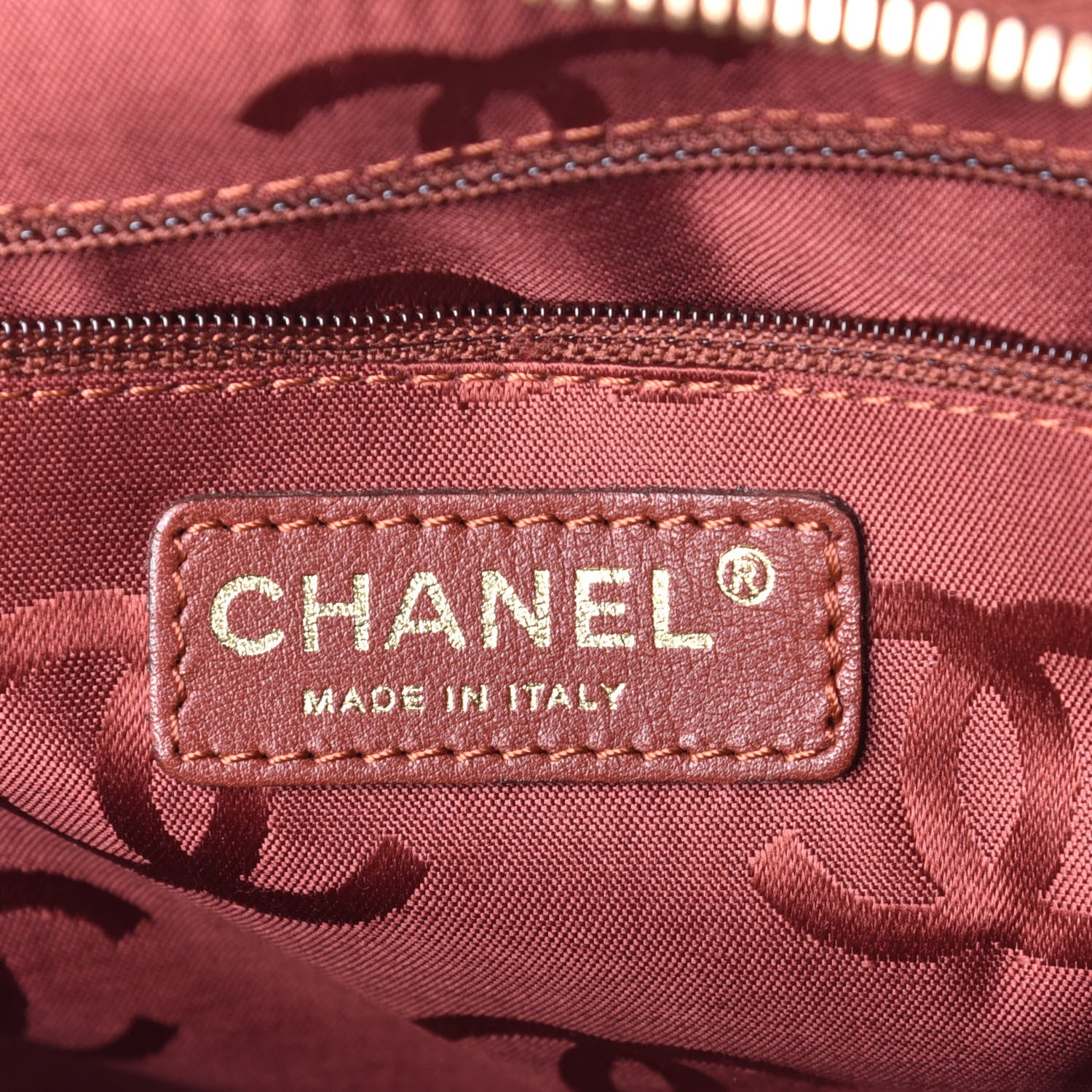 Chanel Calfskin Contrast Stitch Small Surpique Bowler Brown 6 of 8
