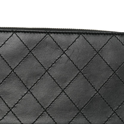 Chanel Goatskin Enamel Quilted Small Clutch With Chain Black 11 of 13