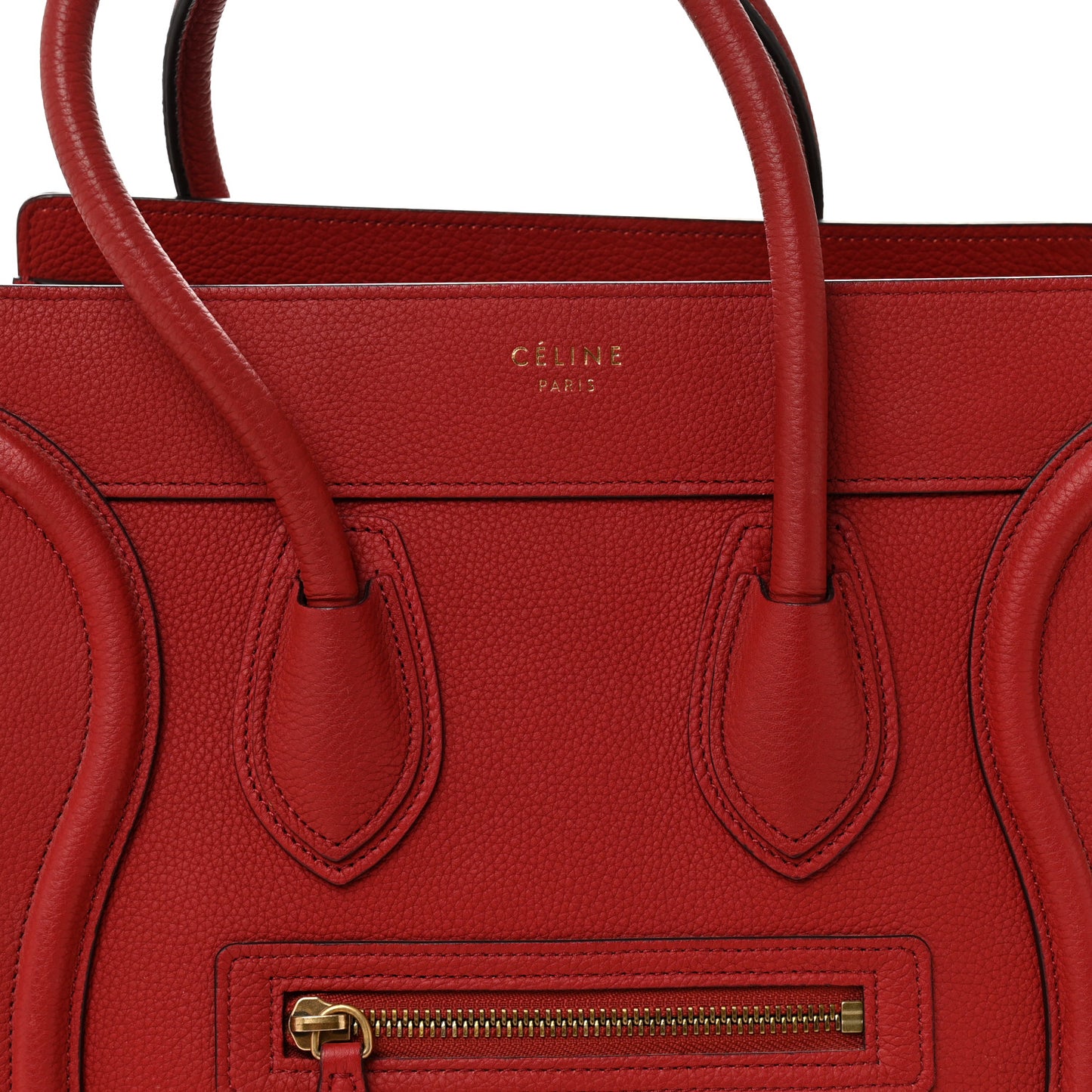 Drummed Calfskin Micro Luggage Red