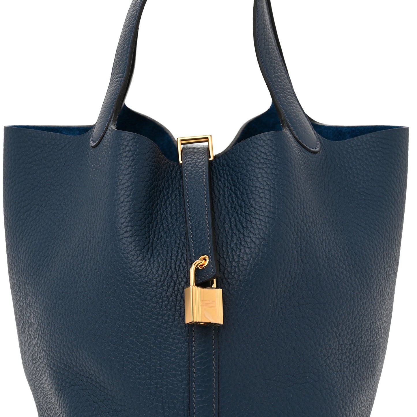 Taurillon Clemence Picotin Lock 22 MM Bleu De Prusse