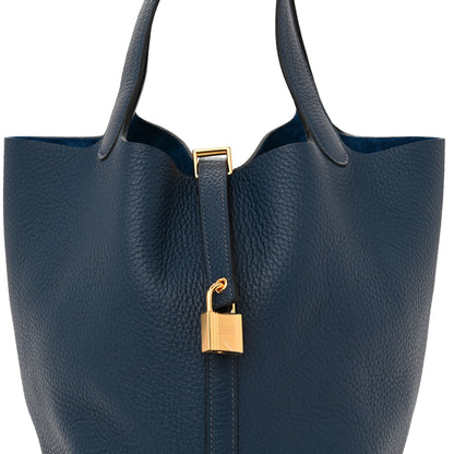 Hermes Taurillon Clemence Picotin Lock 22 MM Bleu De Prusse 8 of 11