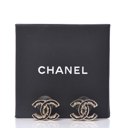 Chanel Enamel CC Baroque Earrings Black Gold 6 of 6