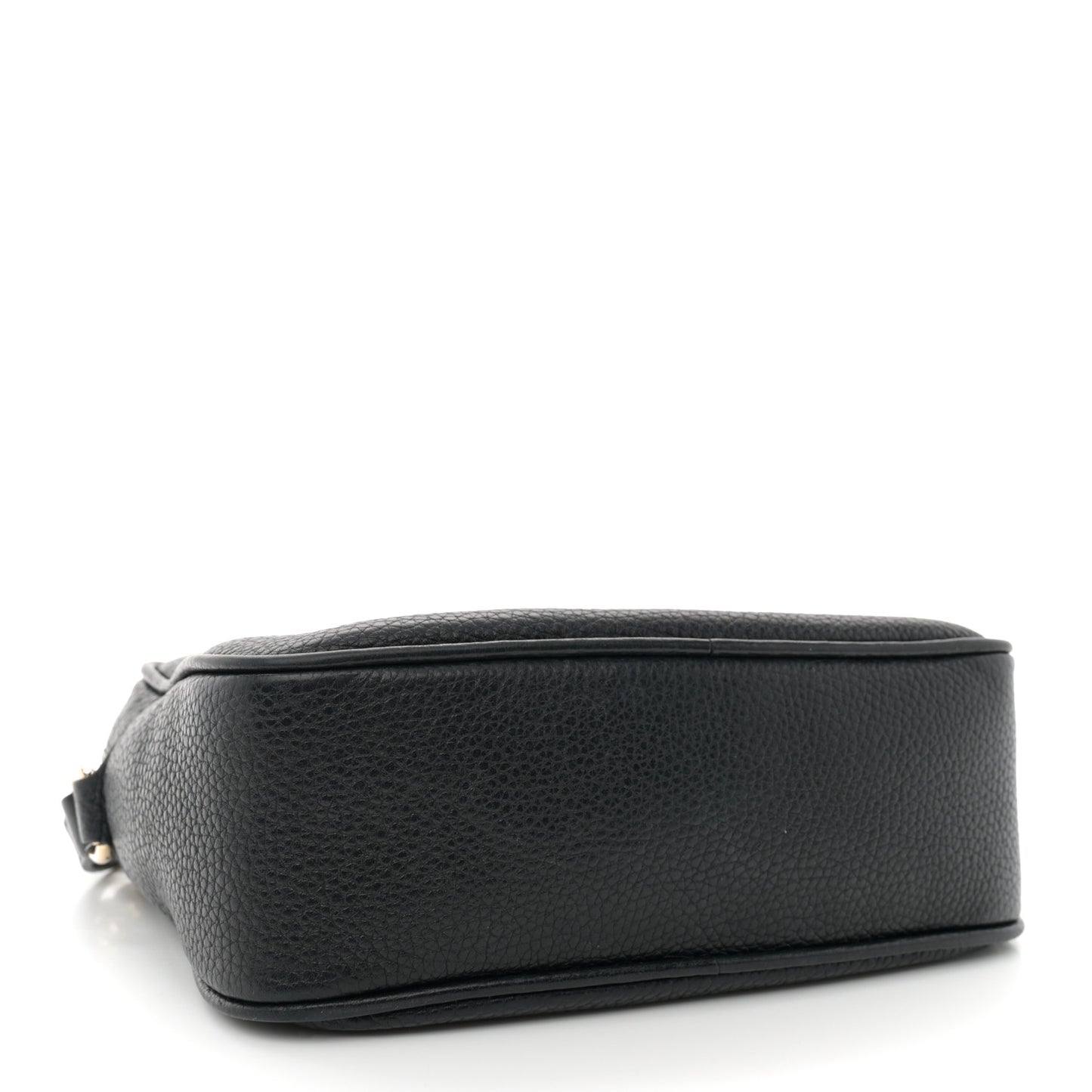 Pebbled Calfskin Small Soho Disco Bag Black