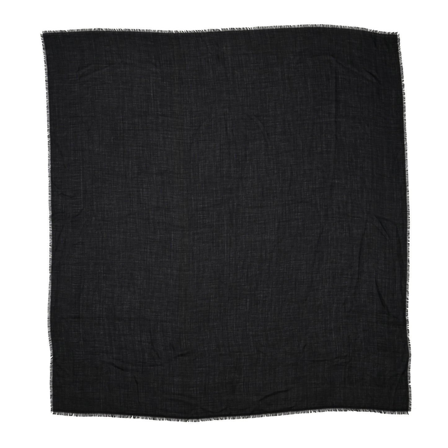 Wool Silk Oblique Shawl Black