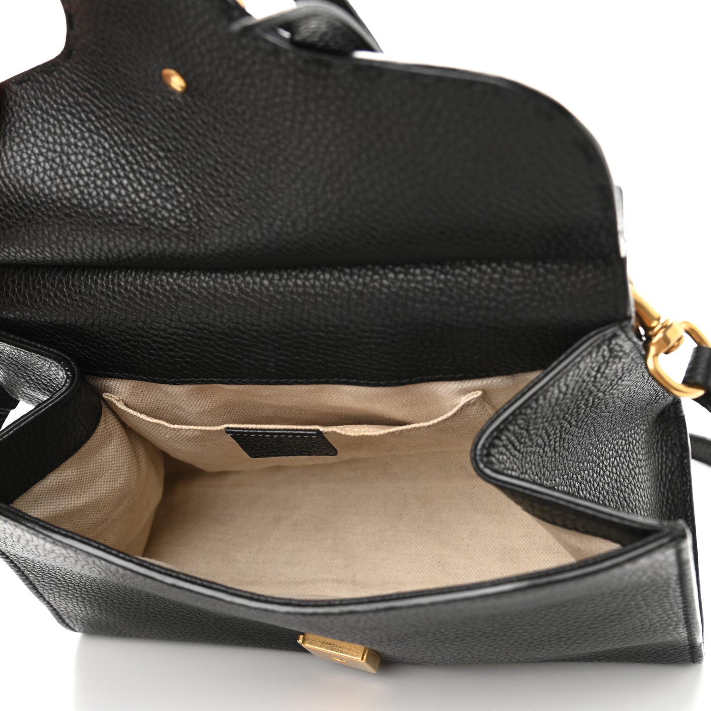 Calfskin Mini GG Marmont Top Handle Bag Black