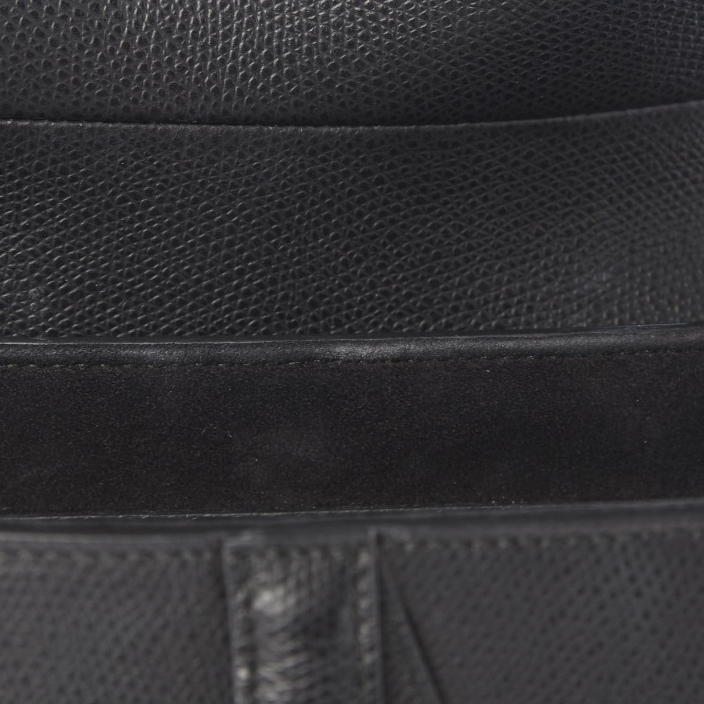Grained Calfskin Saddle Bag Black