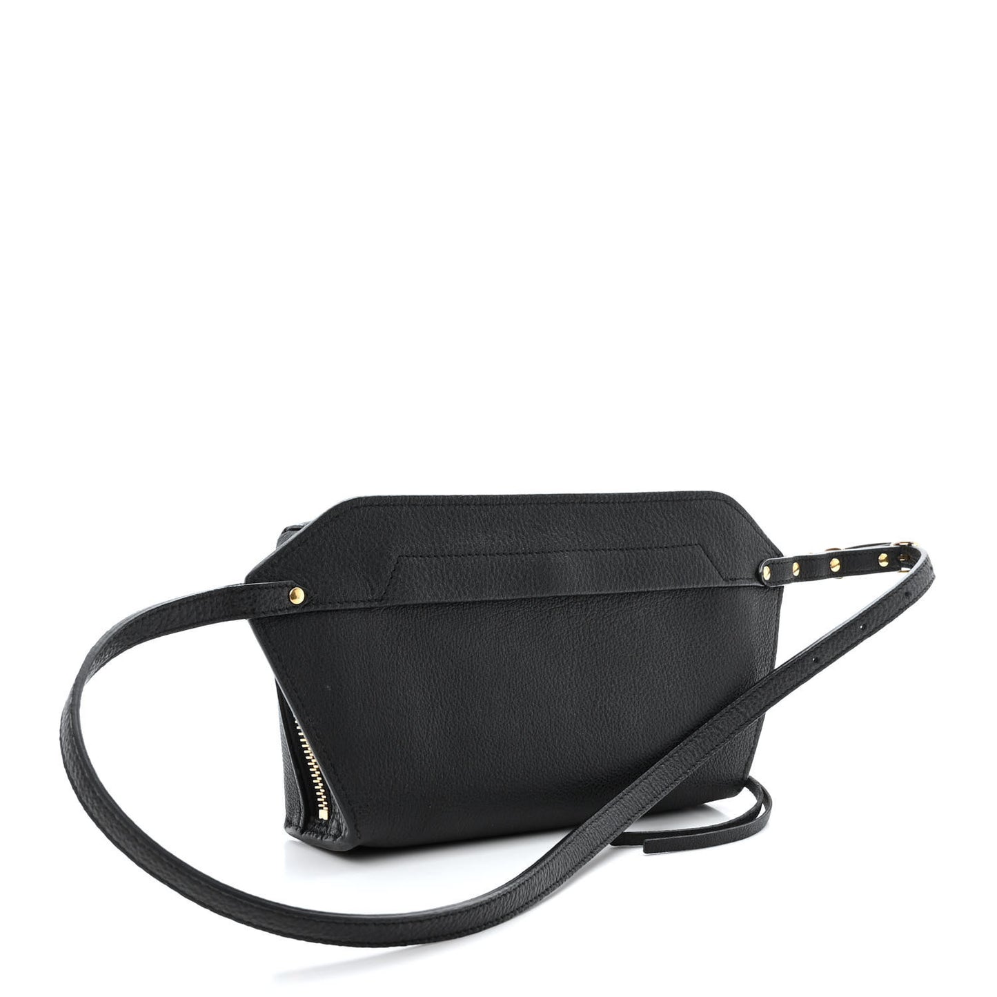 Chevre Gold Metallic Edge Hardware Bum Bag Black
