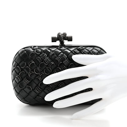 Bottega Veneta Nappa Intrecciato Knot Clutch Black 2 of 11