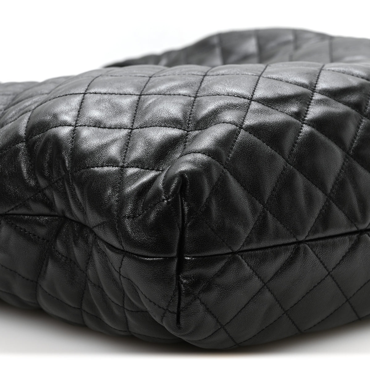 Saint Laurent Lambskin Quilted Maxi Icare Shopping Tote Black 9 of 10