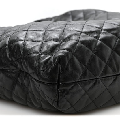 Saint Laurent Lambskin Quilted Maxi Icare Shopping Tote Black 9 of 10