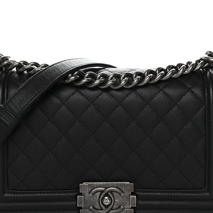 Chanel Caviar Quilted Medium Boy Flap Black 8 of 10