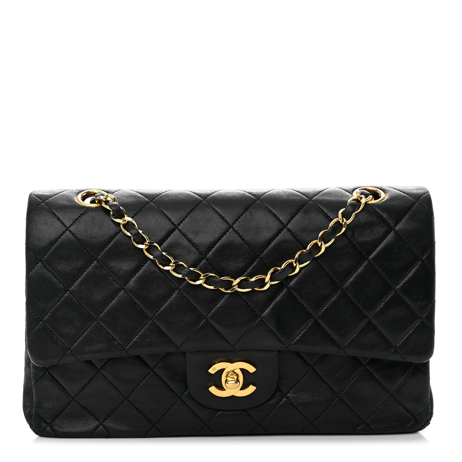 Chanel Lambskin Quilted Medium Double Flap Black 1 of 14