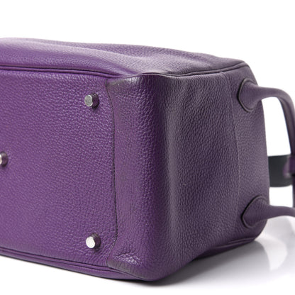 Hermes Taurillon Clemence Eclat Lindy 30 Ultraviolet Bleu Obscur 8 of 9