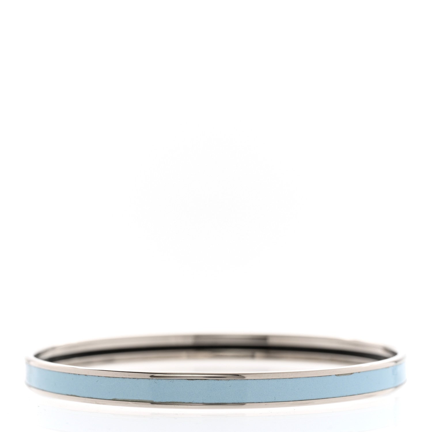 Hermes Enamel Printed Extra Narrow Uni Bracelet 65 Bleu Polaire 3 of 6