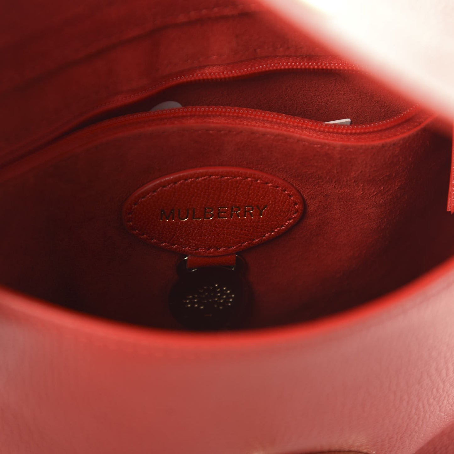 Glossy Goatskin Small Lily Flap Red