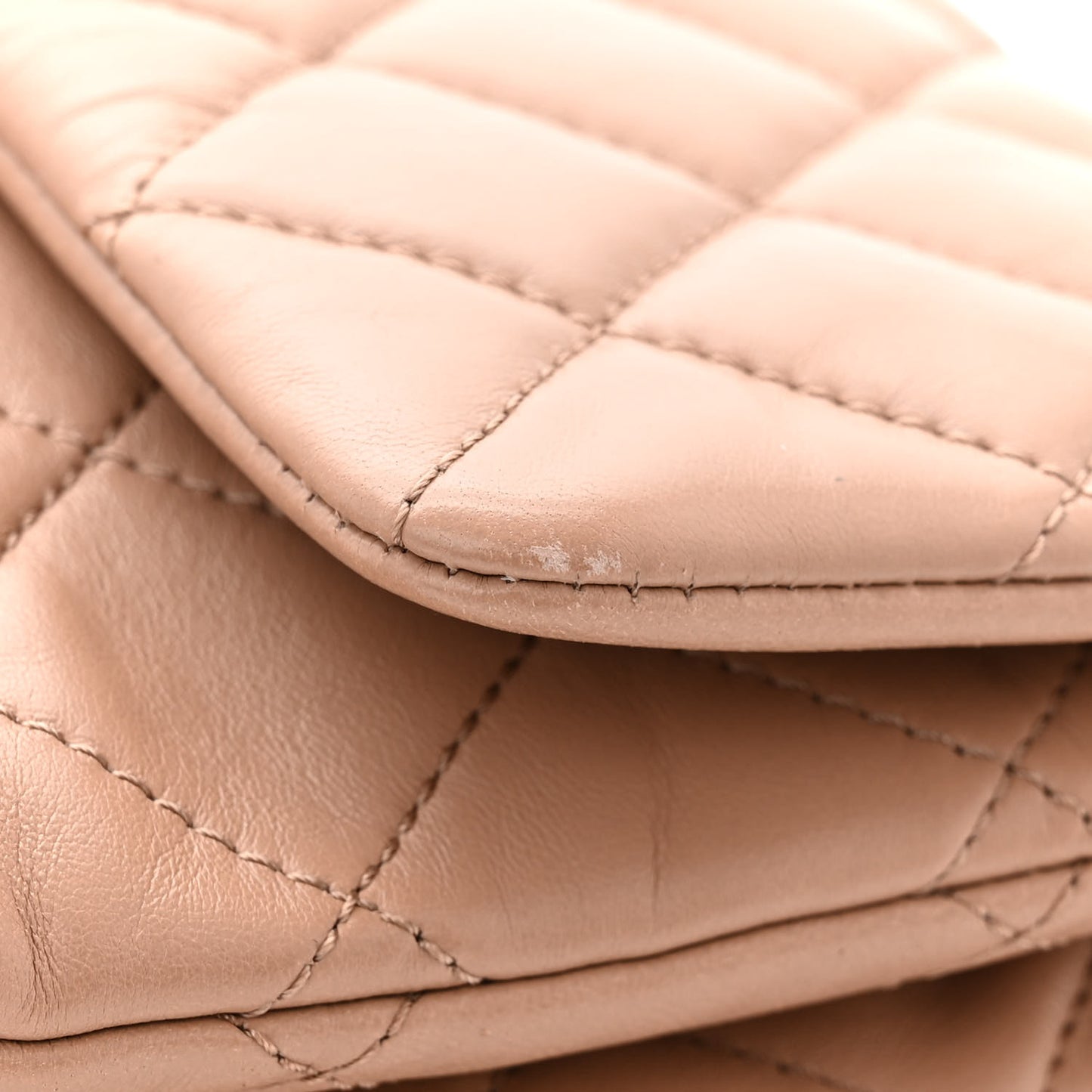 Lambskin Quilted Medium Pillow Crush Flap Beige