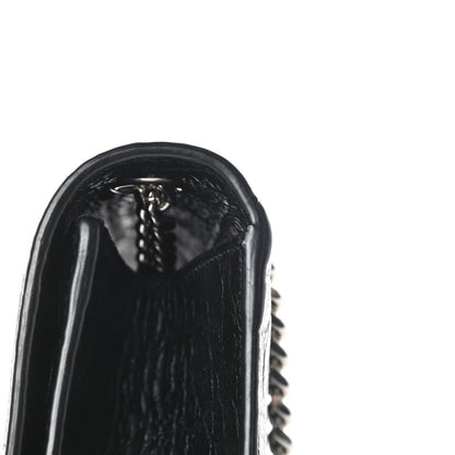 Saint Laurent Calfskin Crocodile Embossed Medium Classic Monogram Kate Tassel Satchel Black 14 of 14