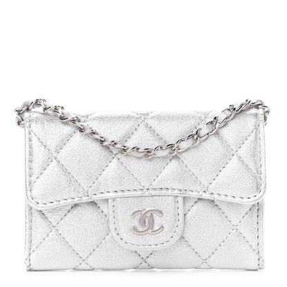 Chanel Metallic Lambskin Quilted Belt Bag Silver 1 of 12