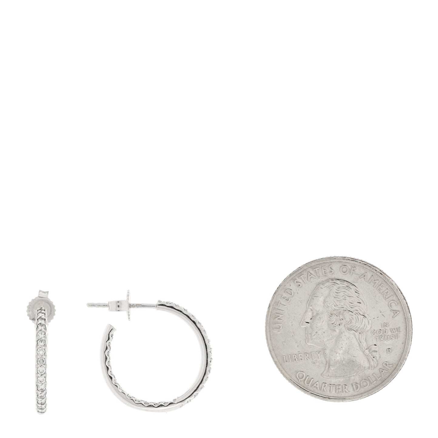 18K White Gold Diamond .52ctw Inside Outside Hoop Earrings